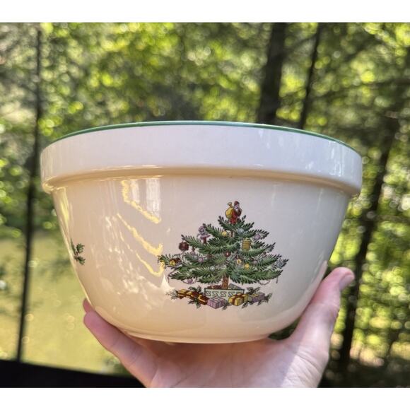 Vintage Small 8” Spode Ceramic Christmas Tree Serving Bowl - Picture 1 of 8